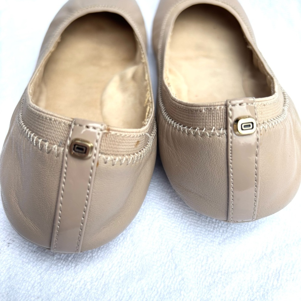 Bandolino Beige Leather Ballet Flats Sz 8.5 - Picture 3 of 10